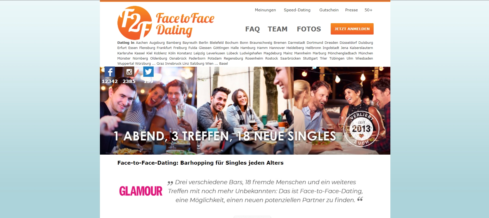 Face to Face Dating Test
